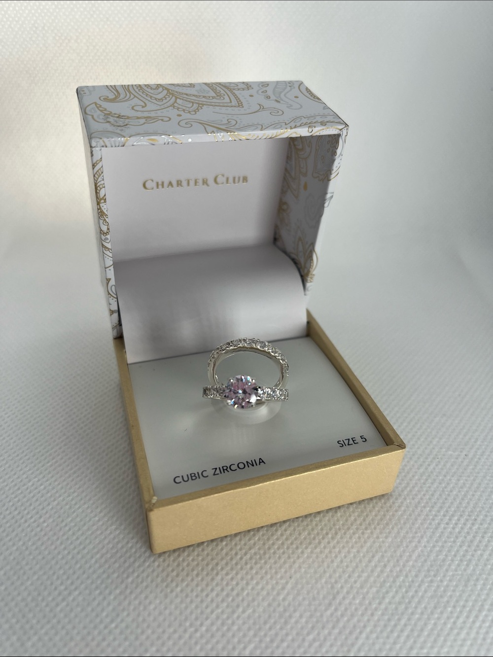 Charter Club Silver-Tone Cubic Zirconia Bridal Ring Set